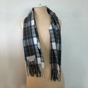 Vintage plaid wool scarf- James Pringle Weavers Scotland blue dress stewart